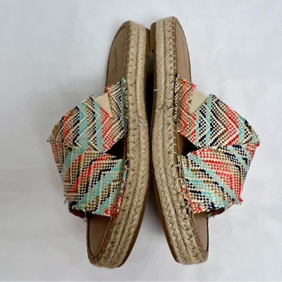 UNIVERSAL THREAD NWOT Sonya Woven Slide Sandals Platform Espadrille Coral Blue 7 - Picture 2 of 7